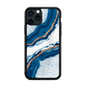 Marmol - Azules y blanco con detalle dorado