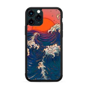 Olas - ilustración atardecer