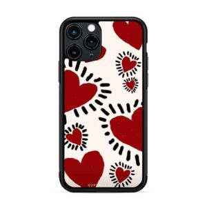 Aesthetic mix - Wallpaper corazones guinda