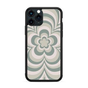 Pattern - Flor verde y gris ocre